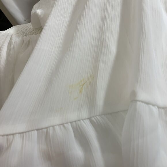 Forolav White Flowy Tie Back Dress Medium Bridal Shower Bride - Picture 8 of 9